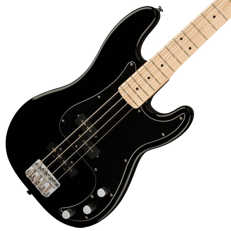 Squier Home Page Affinity Series Precision Bass PJ Maple Fingerboard Black Pickguard Black - Byron Music