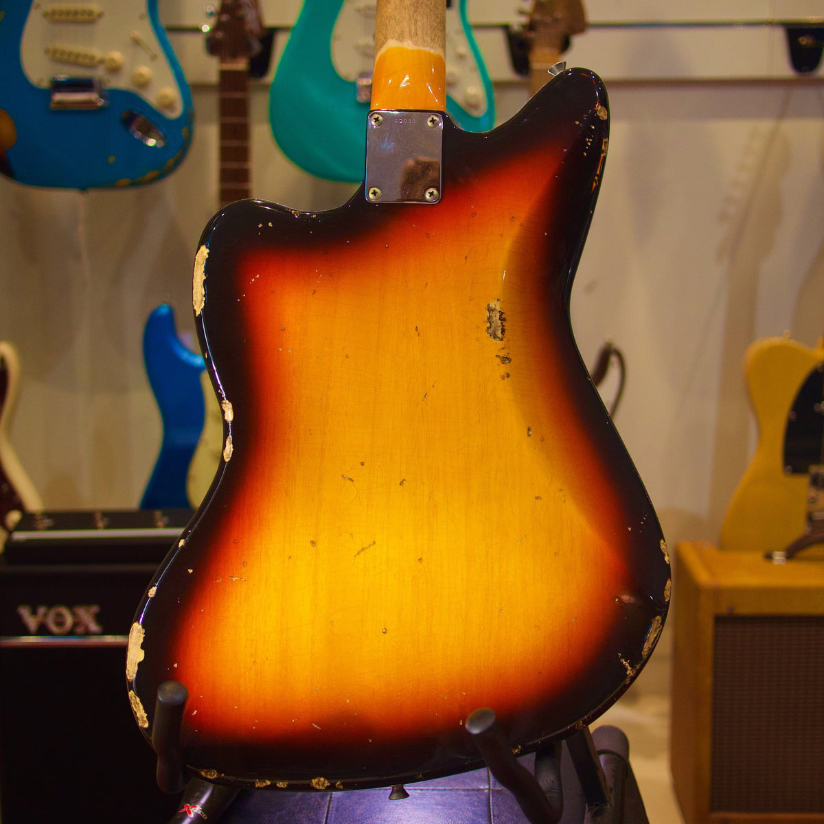 Byron Music Home Page Del-Tone JM 3-Tone Sunburst Relic Electric Guitar with Gigbag - Byron Music