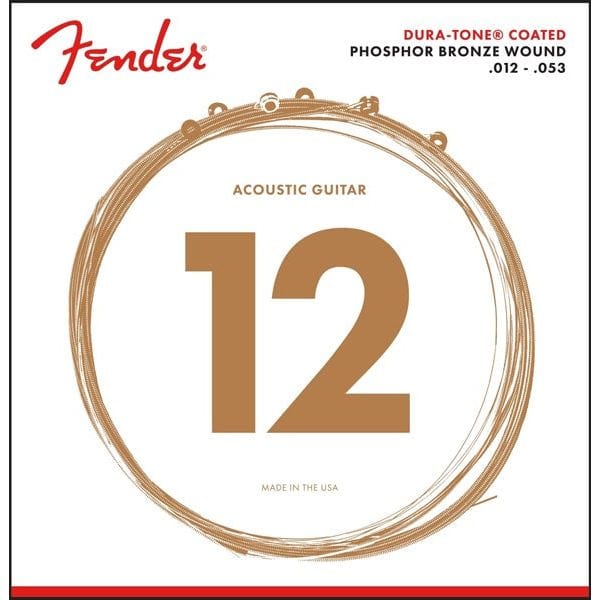 Fender Home Page Fender 860L Phosphor Bronze Dura-Tone Coated 12-53 Acoustic Guitar Strings - Byron Music