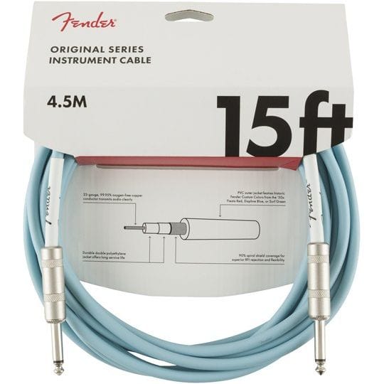 Fender Home Page Fender Original Series Instrument Cable 15 Daphne Blue - Byron Music