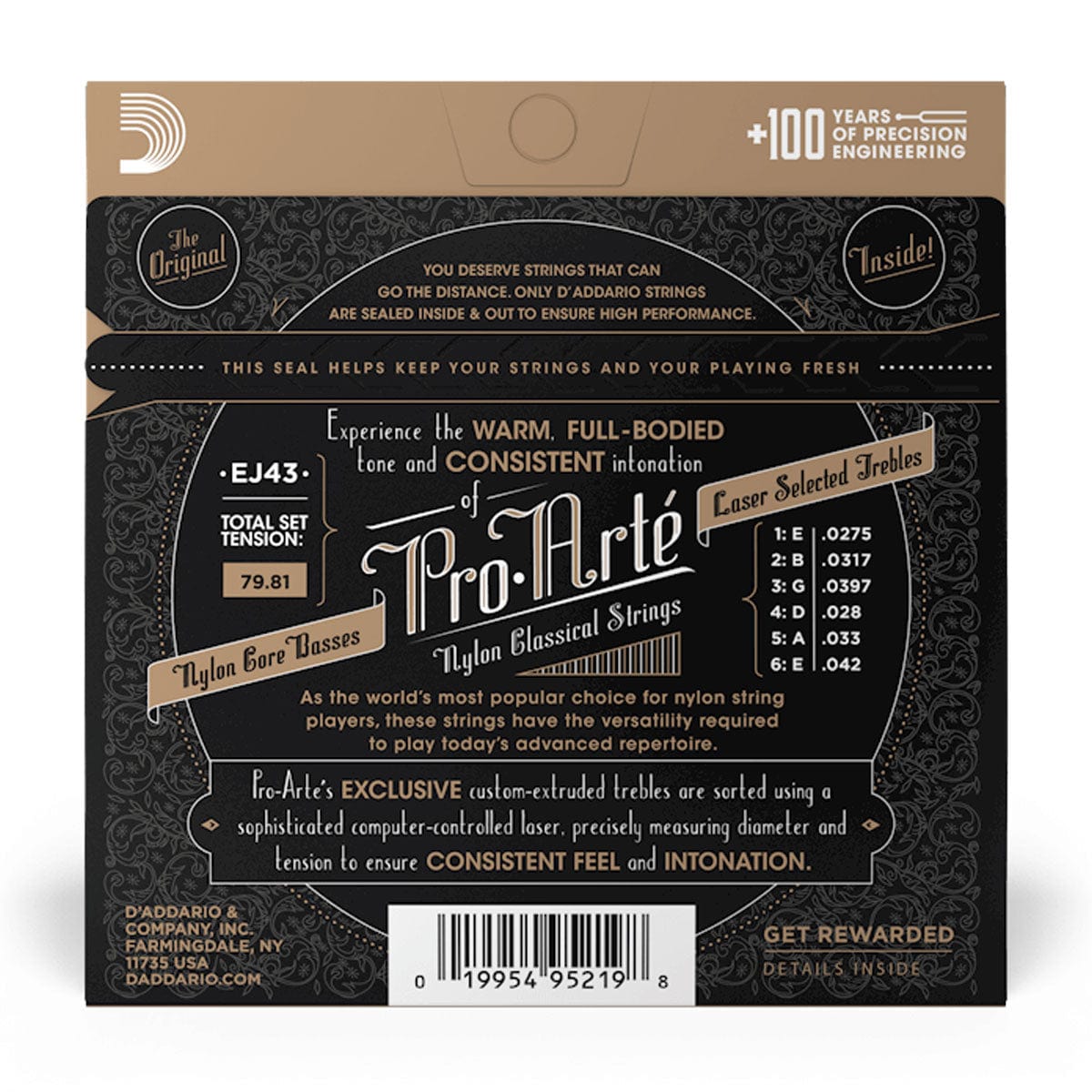 D'Addario Guitar Accessories D'Addario EJ43 Classical Guitar Strings Pro Arte Light Tension - Byron Music