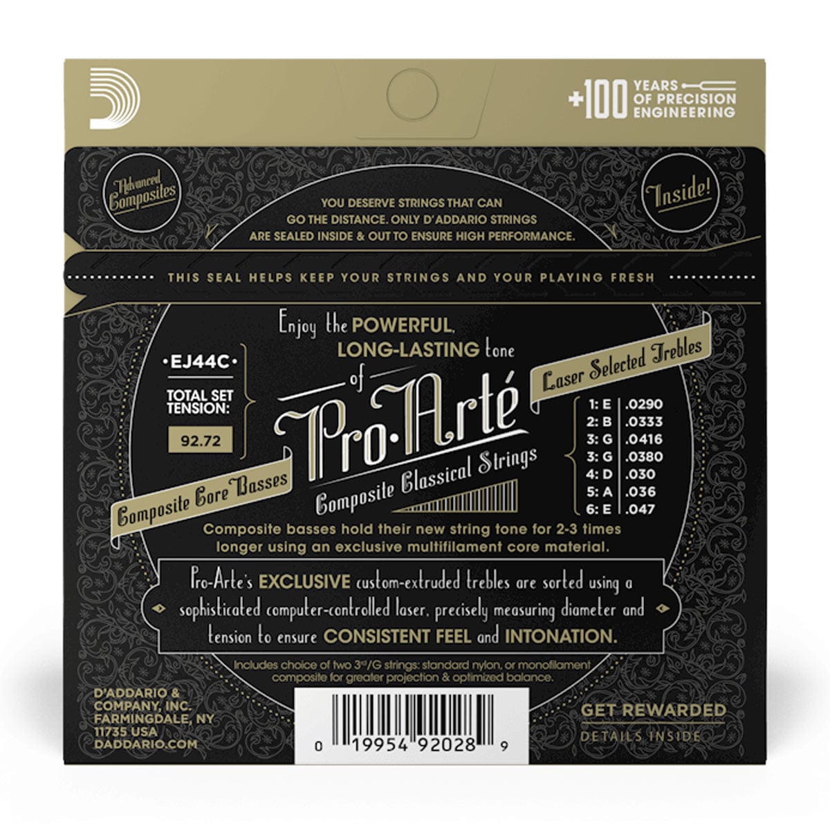 D'Addario Guitar Accessories D'Addario EJ44C Classical Guitar Strings Pro Arte Composite Extra Hard Tension - Byron Music