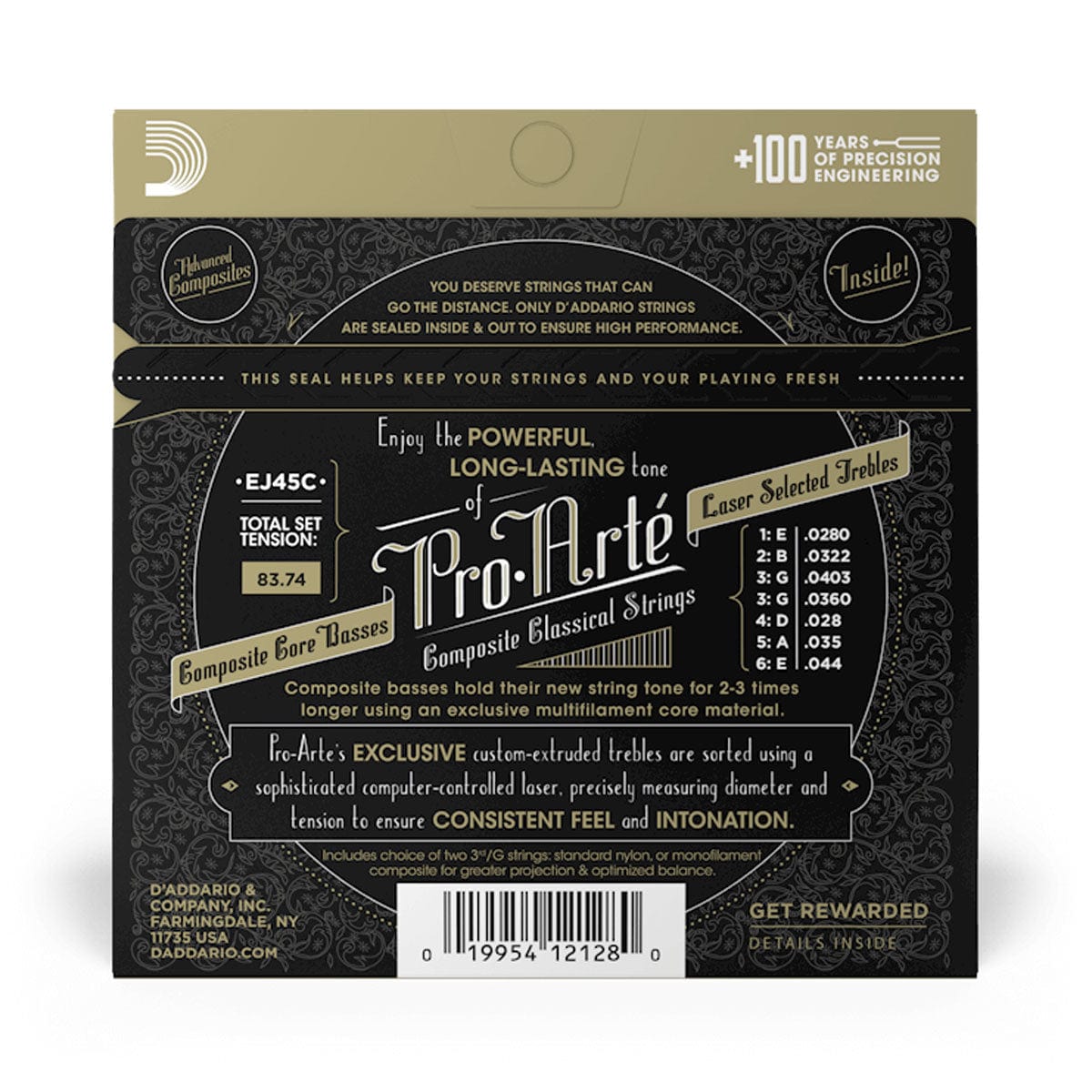 D'Addario Guitar Accessories D'Addario EJ45C Classical Guitar Strings Pro Arte Composite Normal Tension - Byron Music