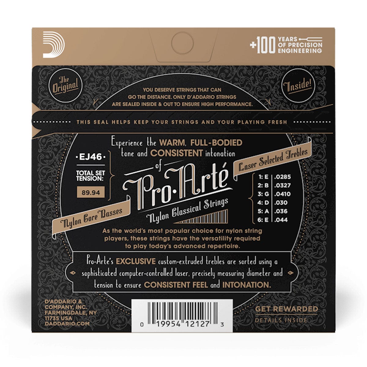 D'Addario Guitar Accessories D'Addario EJ46 Classical Guitar Strings Pro Arte Hard Tension - Byron Music