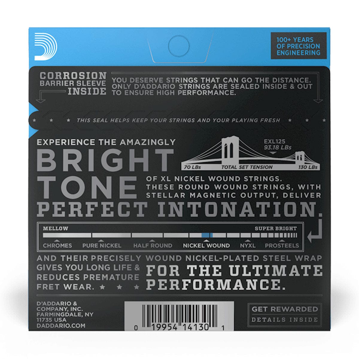 D'Addario Guitar Accessories D'Addario EXL125 Electric Guitar Strings Super Light Top Regular Bottom 9-46 - Byron Music