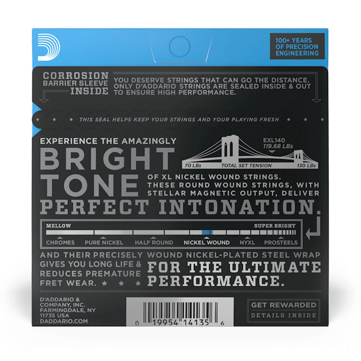 D'Addario Guitar Accessories D'Addario EXL140 Electric Guitar Strings Light Top Heavy Bottom 10-52 - Byron Music