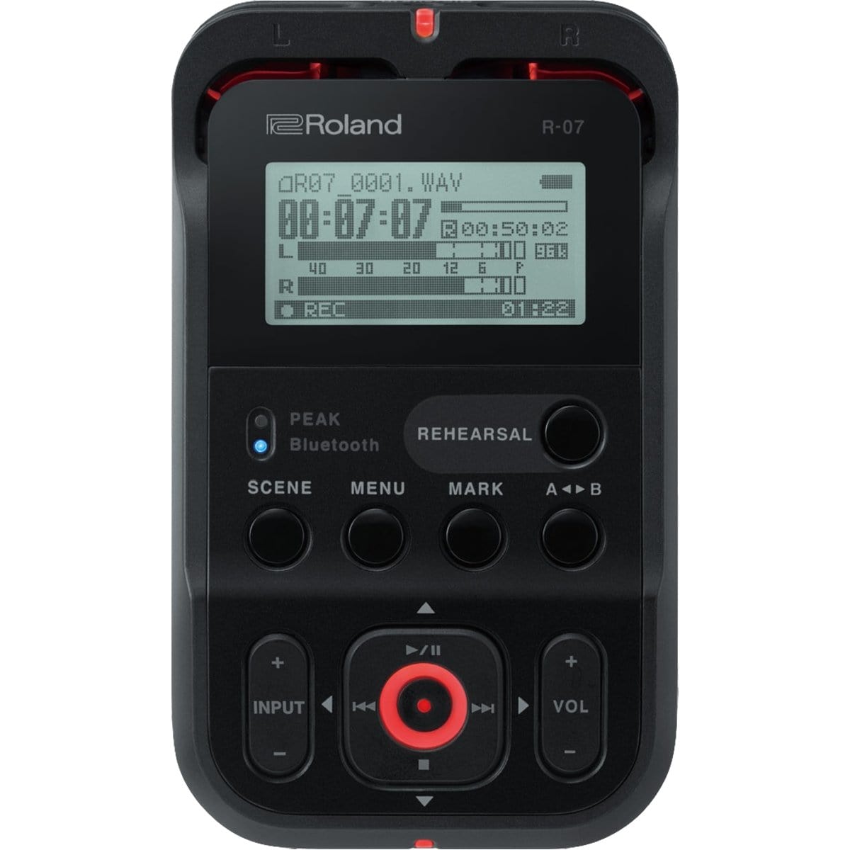 Roland Recording Roland R07 High-Resolution Audio Recorder Black R07BK - Byron Music