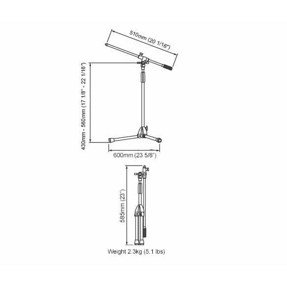 Tama Recording Tama Microphone Stand Boom Short Chrome MS205ST - Byron Music