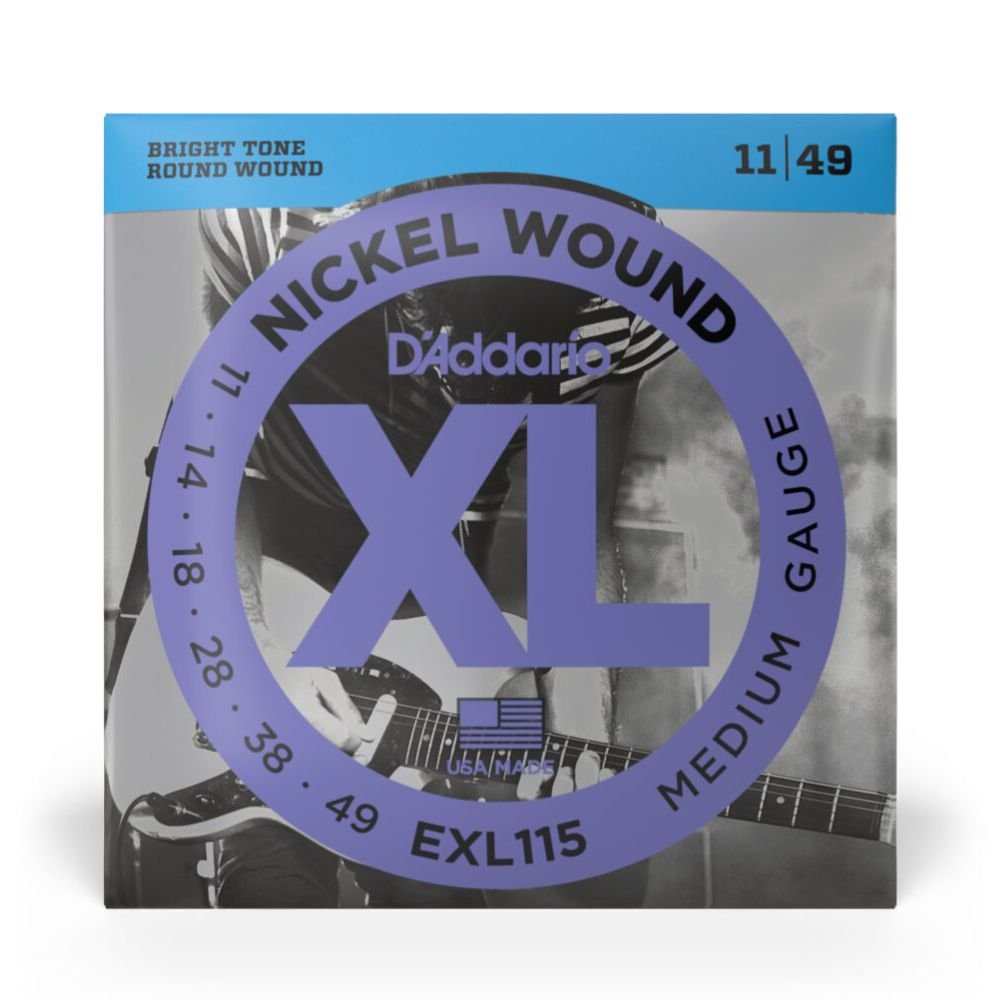 D'Addario EXL115 Electric Guitar Strings Medium (11-49)