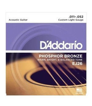D'Addario EJ26 Acoustic Guitar Strings Phosphor Bronze Custom Light (11-52)