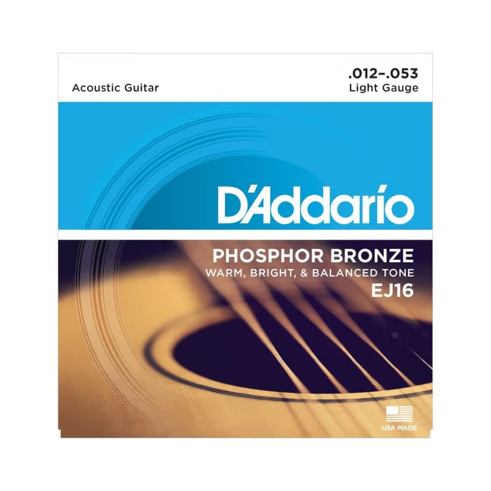 D'Addario EJ16 Acoustic Guitar Strings Phosphor Bronze Light (12-53)