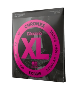 D'Addario Guitar Accessories D'Addario ECB81S Bass Strings Chromes Flat Wound Light Long Scale 45-100 - Byron Music