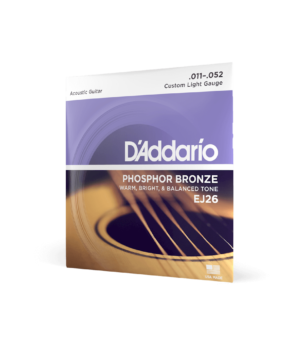 DAddario Guitar Accessories DAddario EJ26 Acoustic Guitar Strings Phosphor Bronze Custom Light 11 52 Byron Music