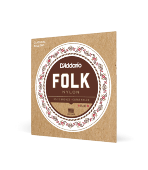 D'Addario Guitar Accessories D'Addario EJ33 Classical Guitar Strings Folk Nylon Ball End - Byron Music