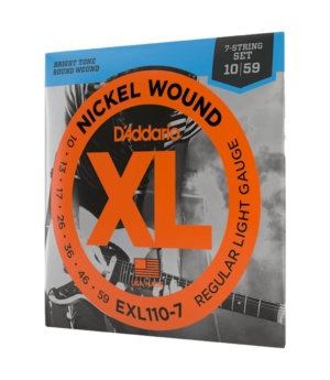 D'Addario Guitar Accessories D'Addario EXL110-7 Electric Guitar Strings 7-String Set Regular Light 10-59 - Byron Music