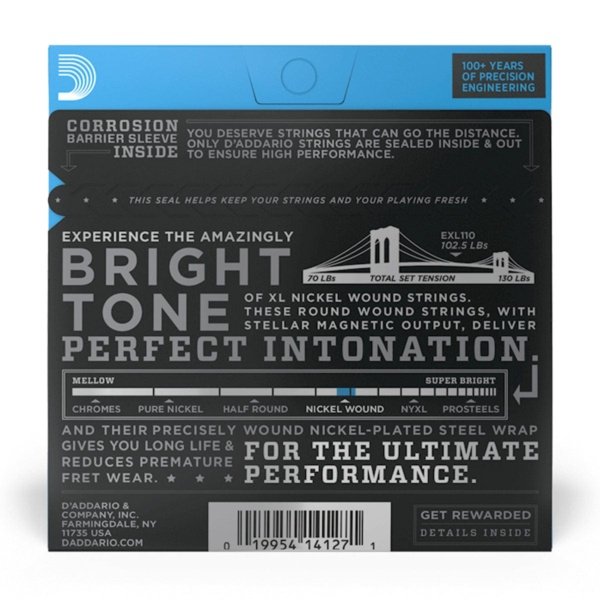 DAddario Guitar Accessories DAddario EXL110 Electric Guitar Strings Regular Light 10 46 Byron Music
