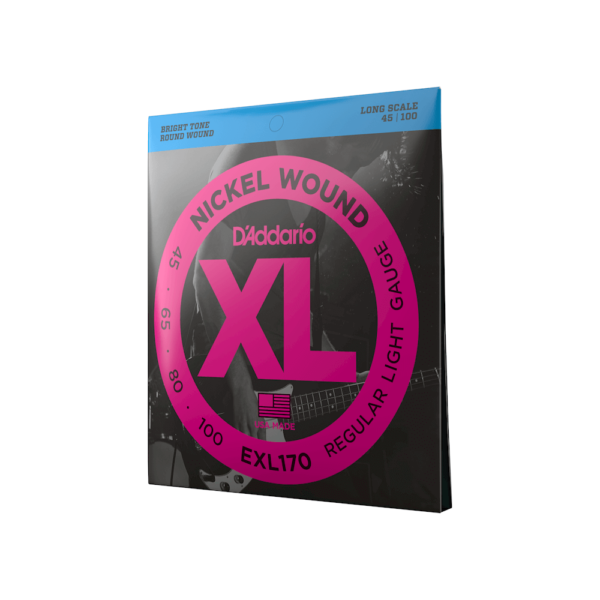 DAddario Guitar Accessories DAddario EXL170 Bass Strings Nickel Wound Light Long Scale 45 100 Byron Music