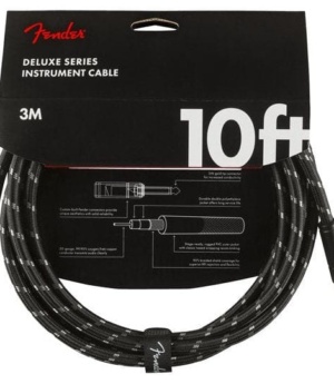 Fender Home Page Deluxe Series Instrument Cable Straight/Straight 10 Black Tweed - Byron Music