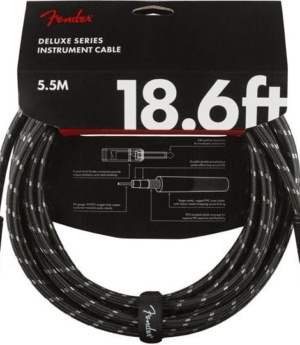 Fender Home Page Deluxe Series Instrument Cable Straight/Straight 18.6 Black Tweed - Byron Music