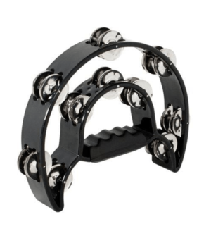 MANO PERCUSSION Home Page Double 1/2 Moon Tambourine 10 Jingle Pairs - Black - Byron Music