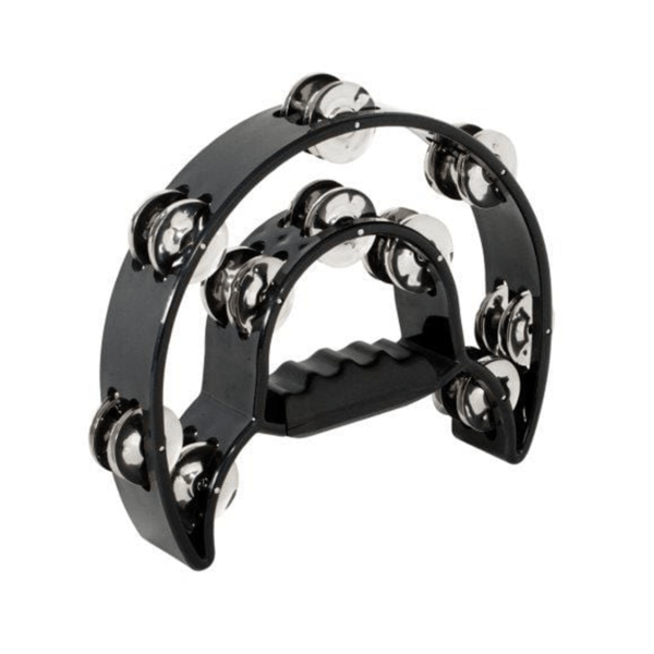 MANO PERCUSSION Home Page Double 1/2 Moon Tambourine 10 Jingle Pairs - Black - Byron Music