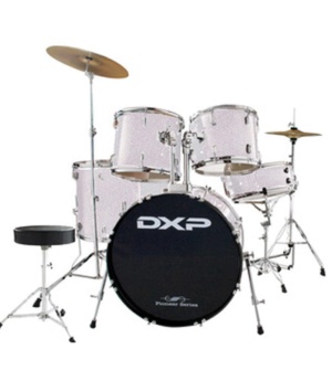 DXP Home Page DRUM KIT 5 PCE 22 INCH BD W/STOOL MET SILVER - Byron Music