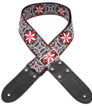 DSL Guitar Accessories DSL 2 Inch Guitar Strap Jacquard Red Angel Byron Music