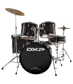 DXP Percussion DXP Pioneer Drum Kit Package with Cymbals and Stool Black TX04PB - Byron Music