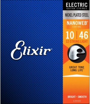 Elixir Guitar Accessories Elixir 12-String Electric Guitar Strings Nanoweb Light 10-46 12450 - Byron Music