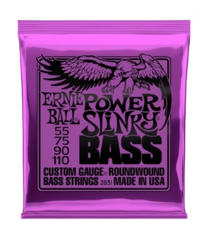 Ernie Ball Guitar Accessories Ernie Ball Electric Bass Strings 55-110 Power Slinky Purple - Byron Music