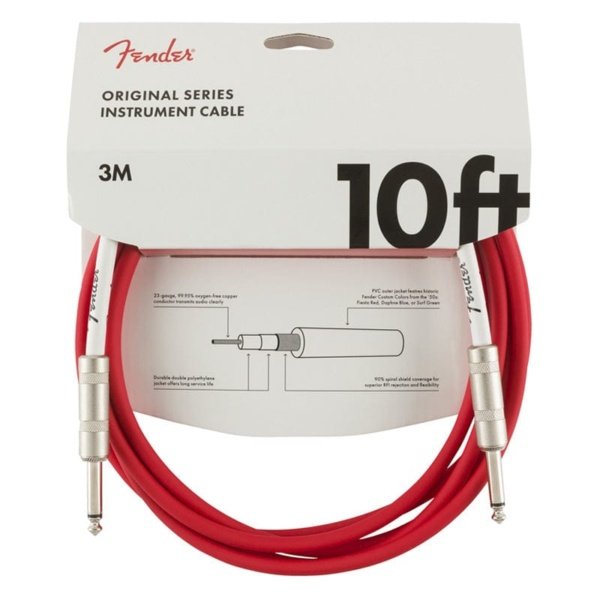 Fender Guitar Accessories Fender Original Series Cable Fiesta Red 10ft Byron Music