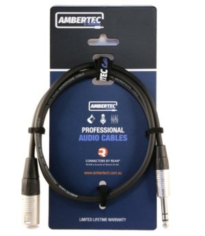 REAN Microphone cable 1m XLR male to 6.35mm TRS plug
