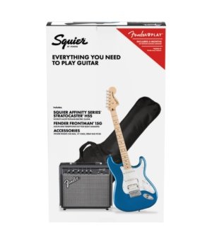 Fender Squier Affinity Series Stratocaster HSS Pack Maple Fingerboard Lake Placid Blue Gig Bag 15G - 240V AU