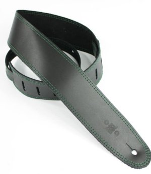 2.5 INCH SINGLE LAYER STRAP BLACK/GREEN STITCH