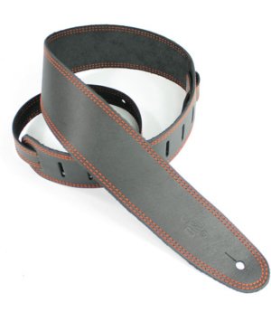 2.5 INCH SINGLE LAYER STRAP BLACK/ORANGE STITCH