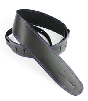 2.5 INCH SINGLE LAYER STRAP BLACK/PURPLE STITCH