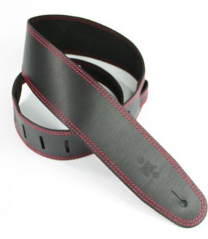 2.5 INCH SINGLE LAYER STRAP BLACK/RED STITCH