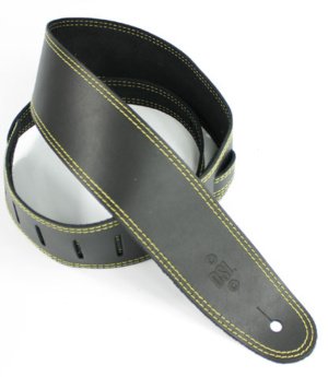 2.5 INCH SINGLE LAYER STRAP BLACK/YELLOW STITCH