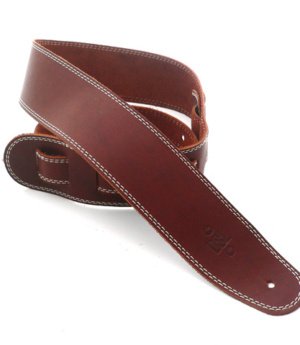 2.5 INCH SINGLE LAYER STRAP MAROON/BEIGE STITCH