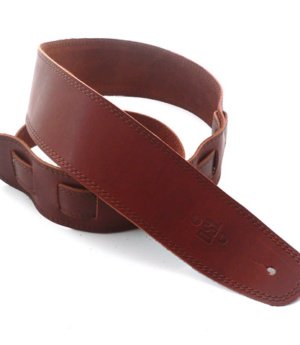 2.5 INCH SINGLE LAYER STRAP MAROON/BROWN STITCH