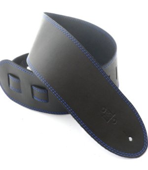 3.5 INCH SINGLE LAYER STRAP BLACK/BLUE STITCH