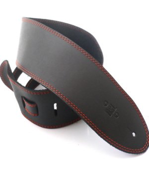 3.5 INCH SINGLE LAYER STRAP BLACK/ORANGE STITCH