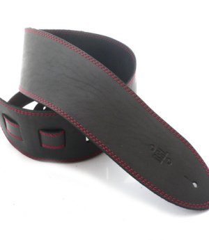 3.5 INCH SINGLE LAYER STRAP BLACK/RED STITCH