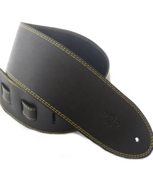 3.5 INCH SINGLE LAYER STRAP BLACK/YELLOW STITCH