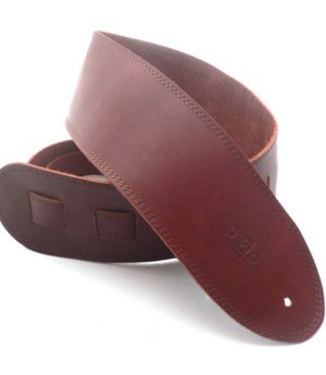 3.5 INCH SINGLE LAYER STRAP MAROON/BROWN STITCH