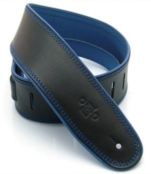 2.5 INCH ROLLED EDGE GARMENT STRAP BLACK/BLUE