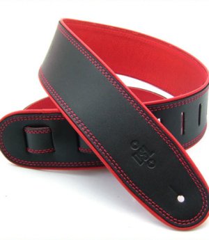 2.5 INCH ROLLED EDGE GARMENT STRAP BLACK/RED