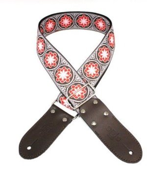 2 INCH JACQUARD WEBBING STRAP FLOWER RED