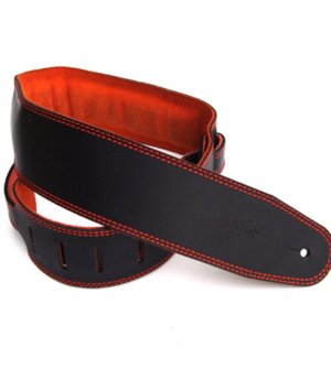 2.5 INCH PADDED SUEDE STRAP BLACK/ORANGE