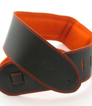 3.5 INCH PADDED SUEDE STRAP BLACK/ORANGE